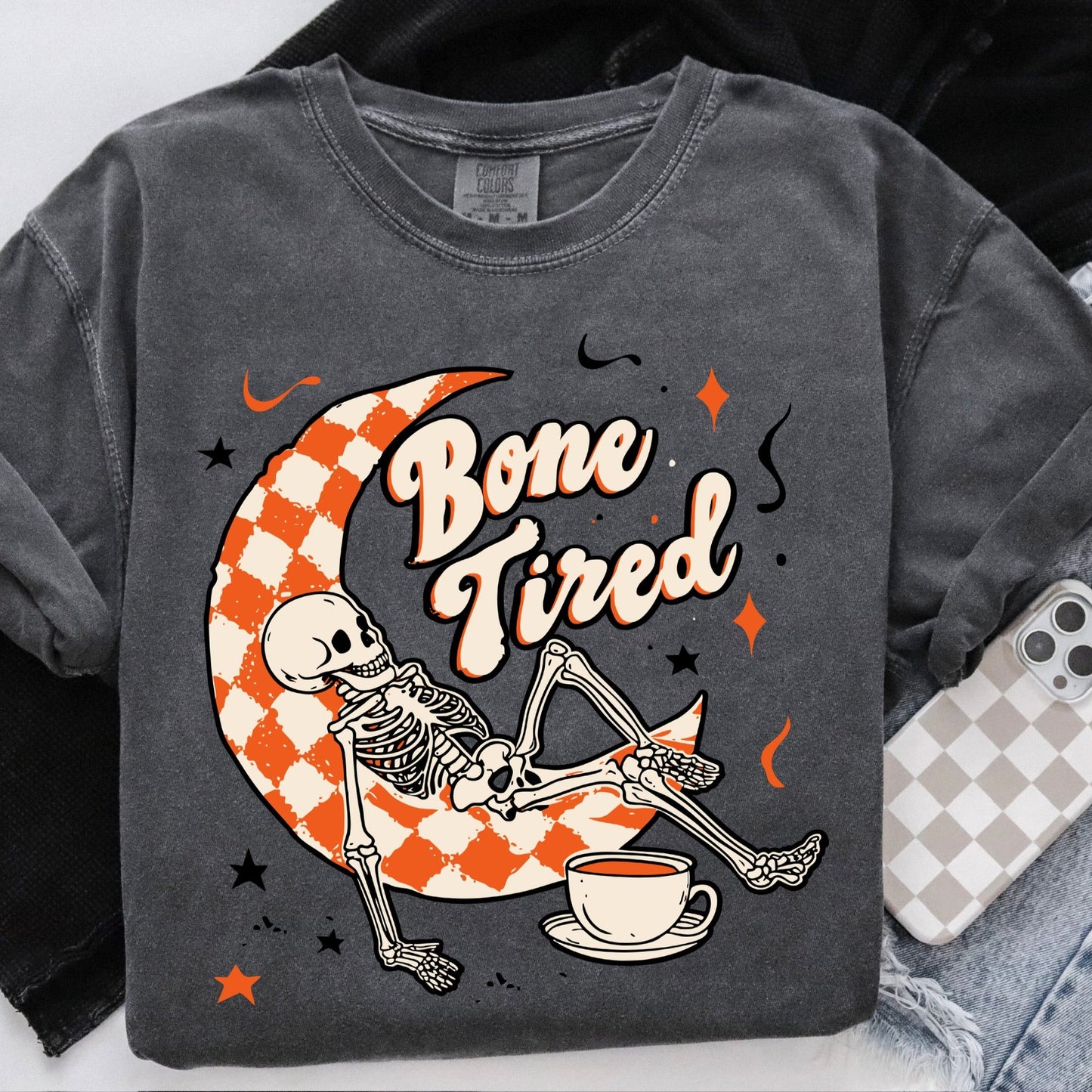 Bone Tired clear film transfer