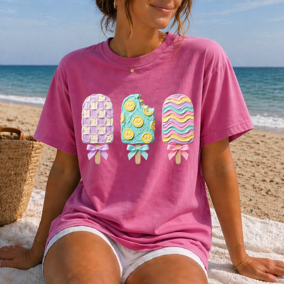 summer popsicles clear film screen print