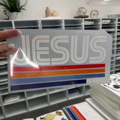 Jesus is king clear film screen print