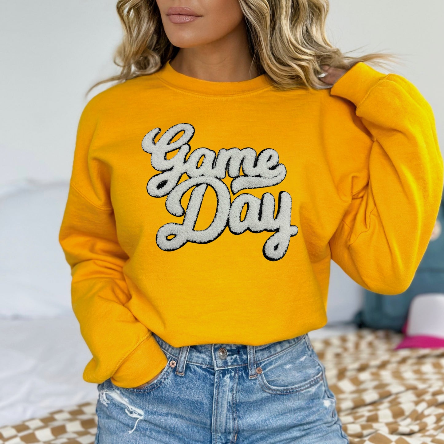 Chenille Patch - WHITE game day