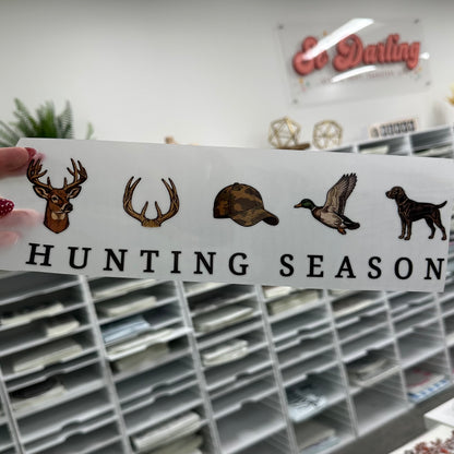 hunting season clear film screen print