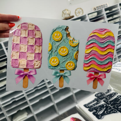 summer popsicles clear film screen print