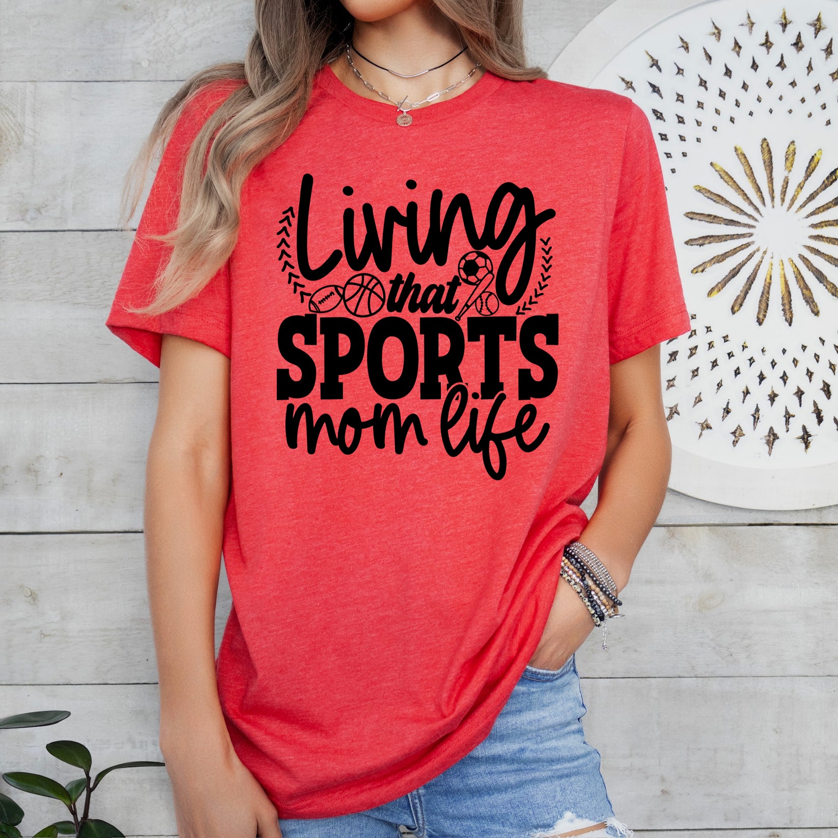living that sports mom life screen print transfer So Darling Screen Prints