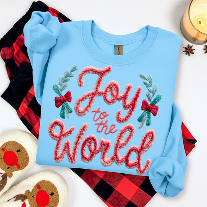Joy to the world faux yarn clear film transfer
