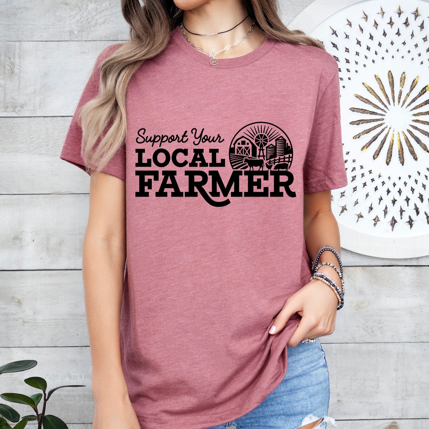 support your local farmer screen print transfer•
