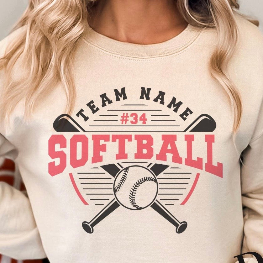 semi-custom SOFTBALL mascot (design set up only)