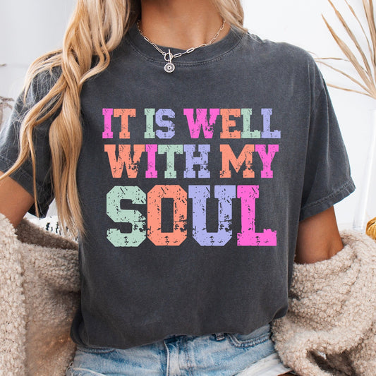 It is well with my soul clear film screen print
