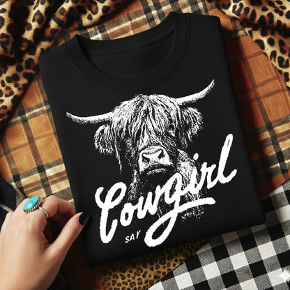 Highland cow half tone screen print transfer