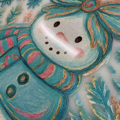 GLITTER snowgirl clear film screen print