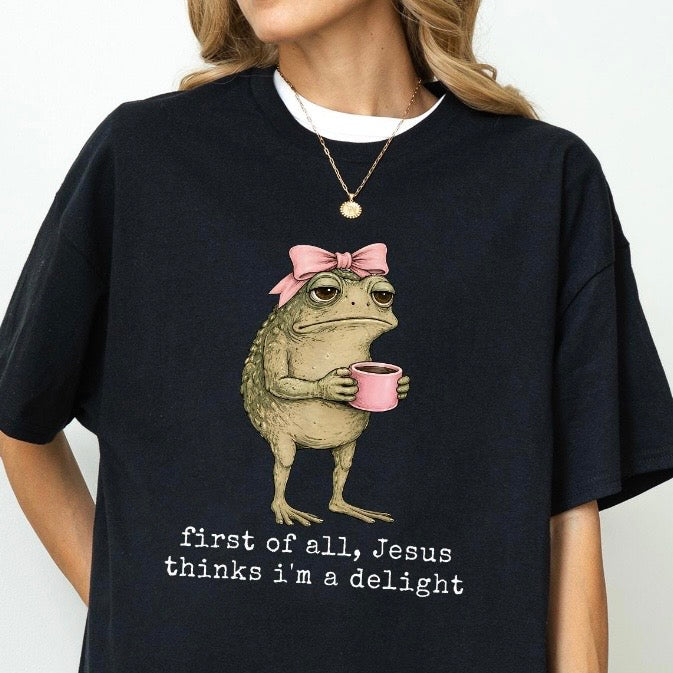 first of all jesus thinks im a delight clear film screen print