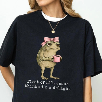 first of all jesus thinks im a delight clear film screen print