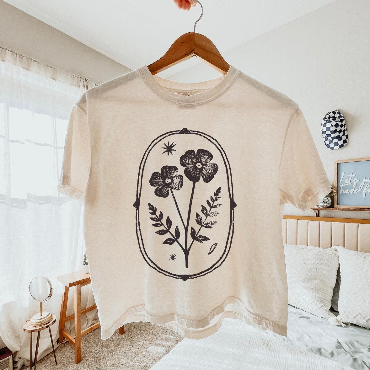 framed florals screen print transfer•