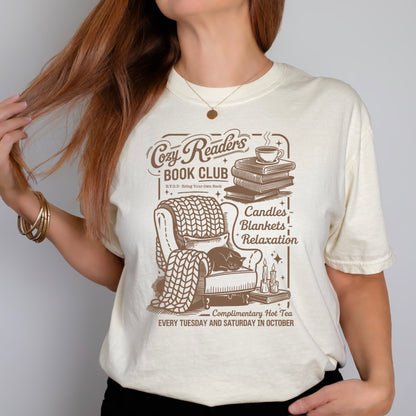 cozy readers club screen print transfer