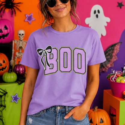 coquette BOO lace clear film screen print•