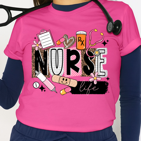 nurse life clear film screen print