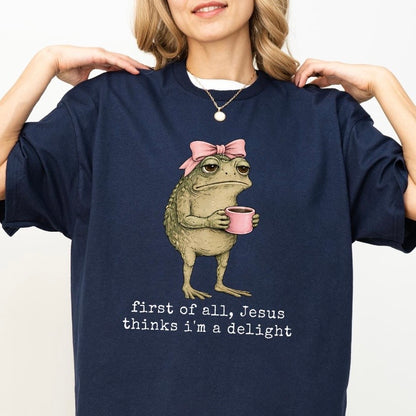 first of all jesus thinks im a delight clear film screen print