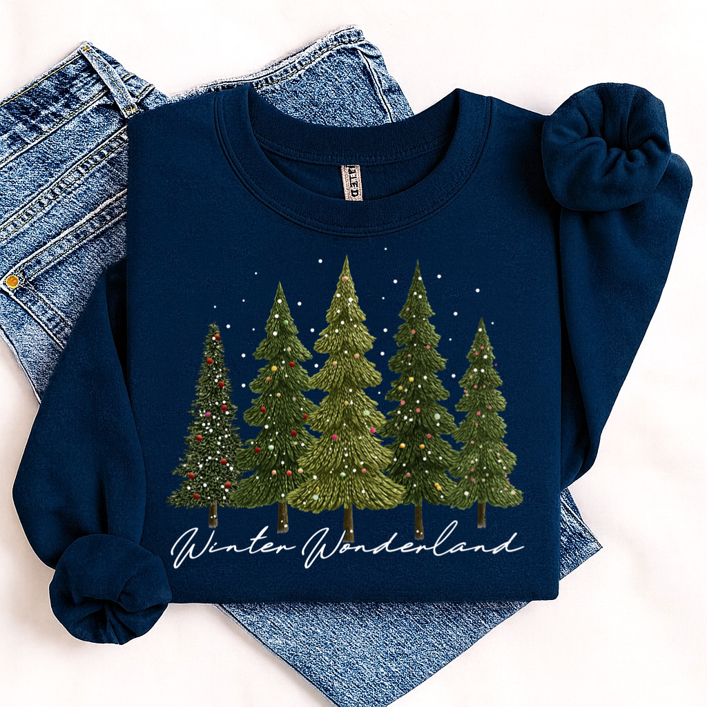 winter wonderland yarn clear film screen print