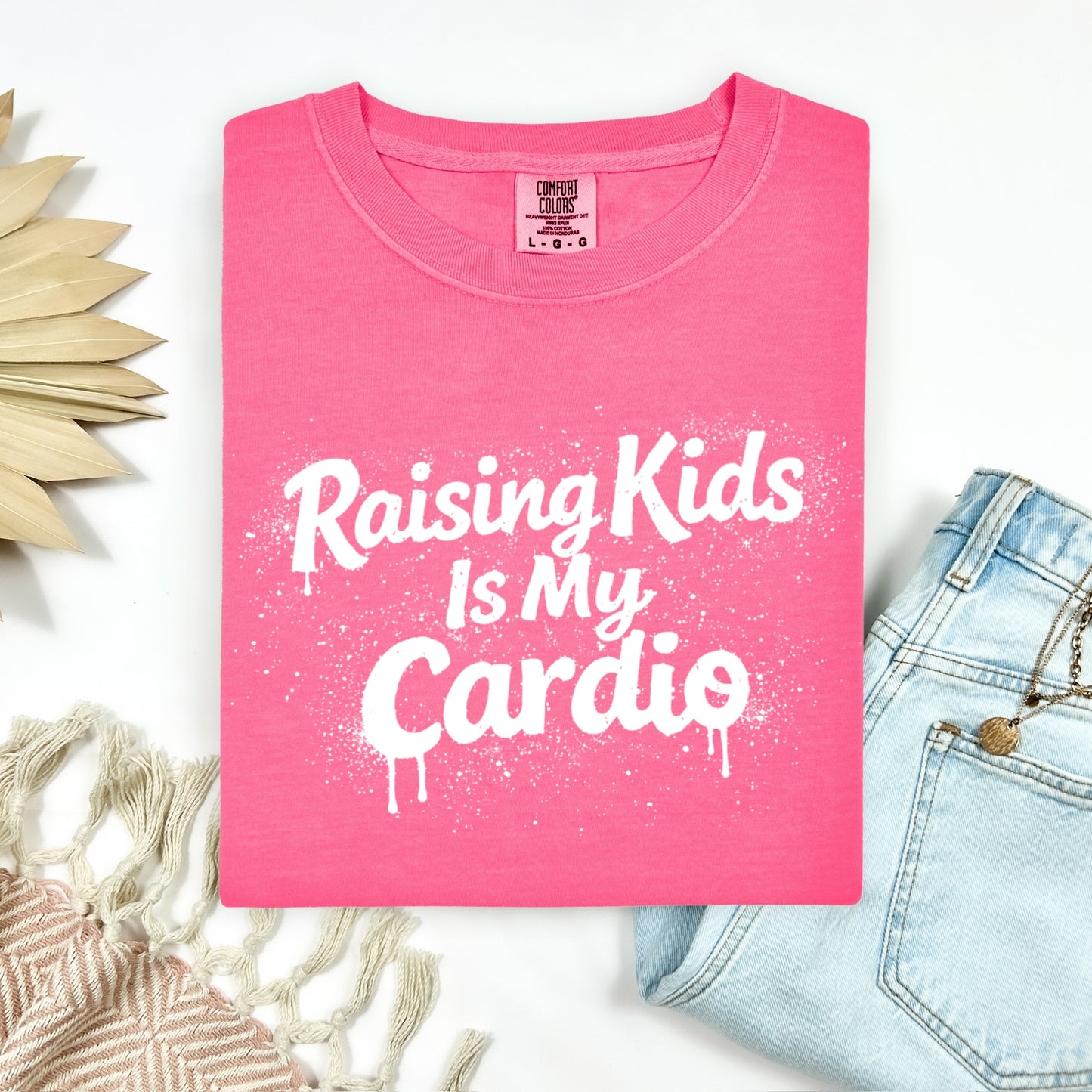 raising kids is my cardio screen print transfer