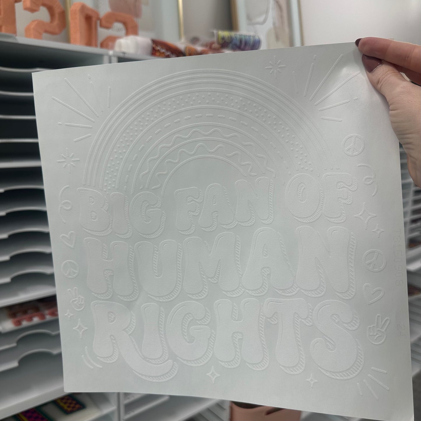 big fan of human rights screen print transfer