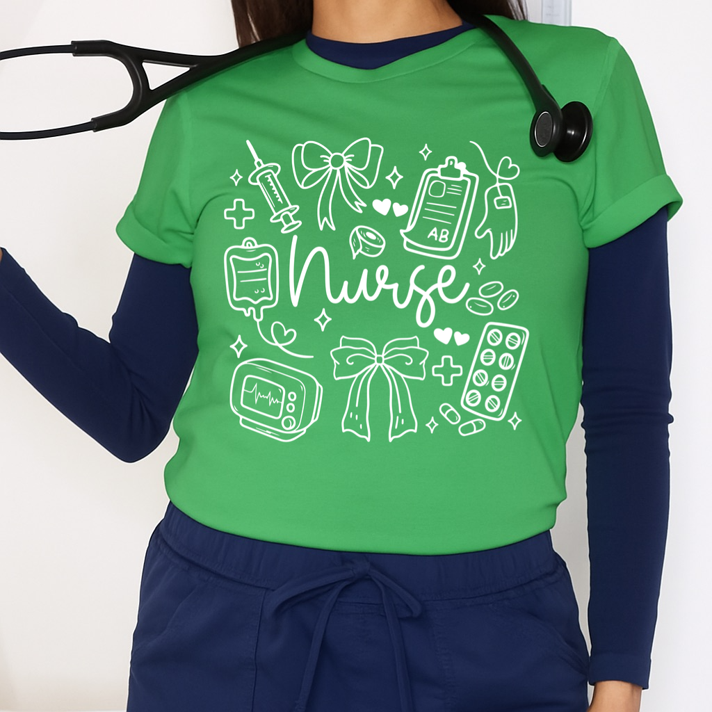 nurse doodles screen print transfer