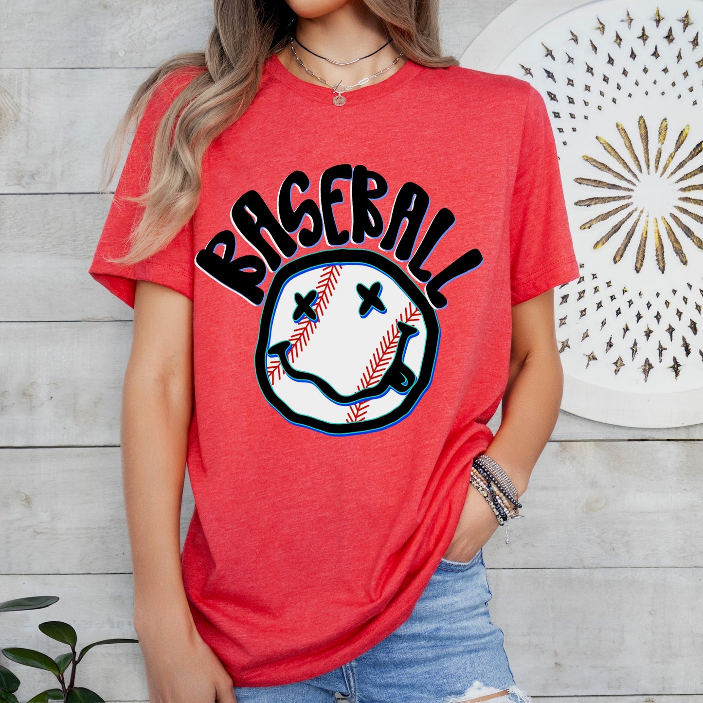 BASEBALL smile clear film screen print