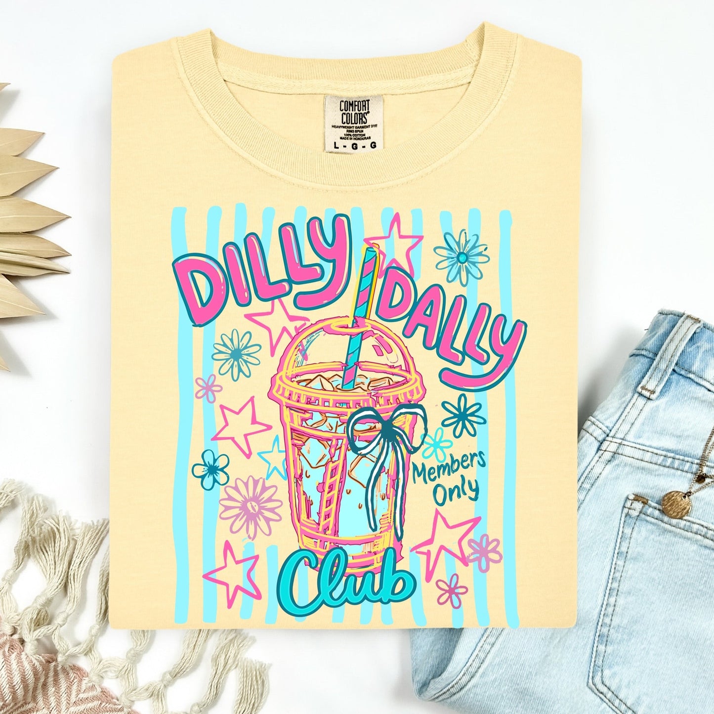 ice coffee dilly dally club clear film screen print•