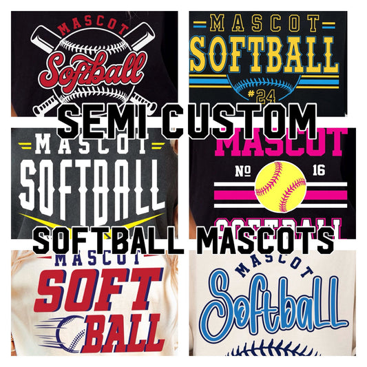 semi-custom SOFTBALL mascot (design set up only)