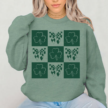 clover checker bows screen print transfer