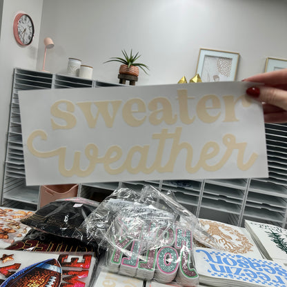 sweater weather screen print transfer