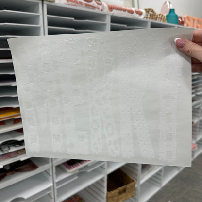 Merry multi-pattern screen print transfer