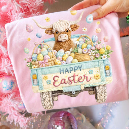 Happy Easter truck clear film screen print