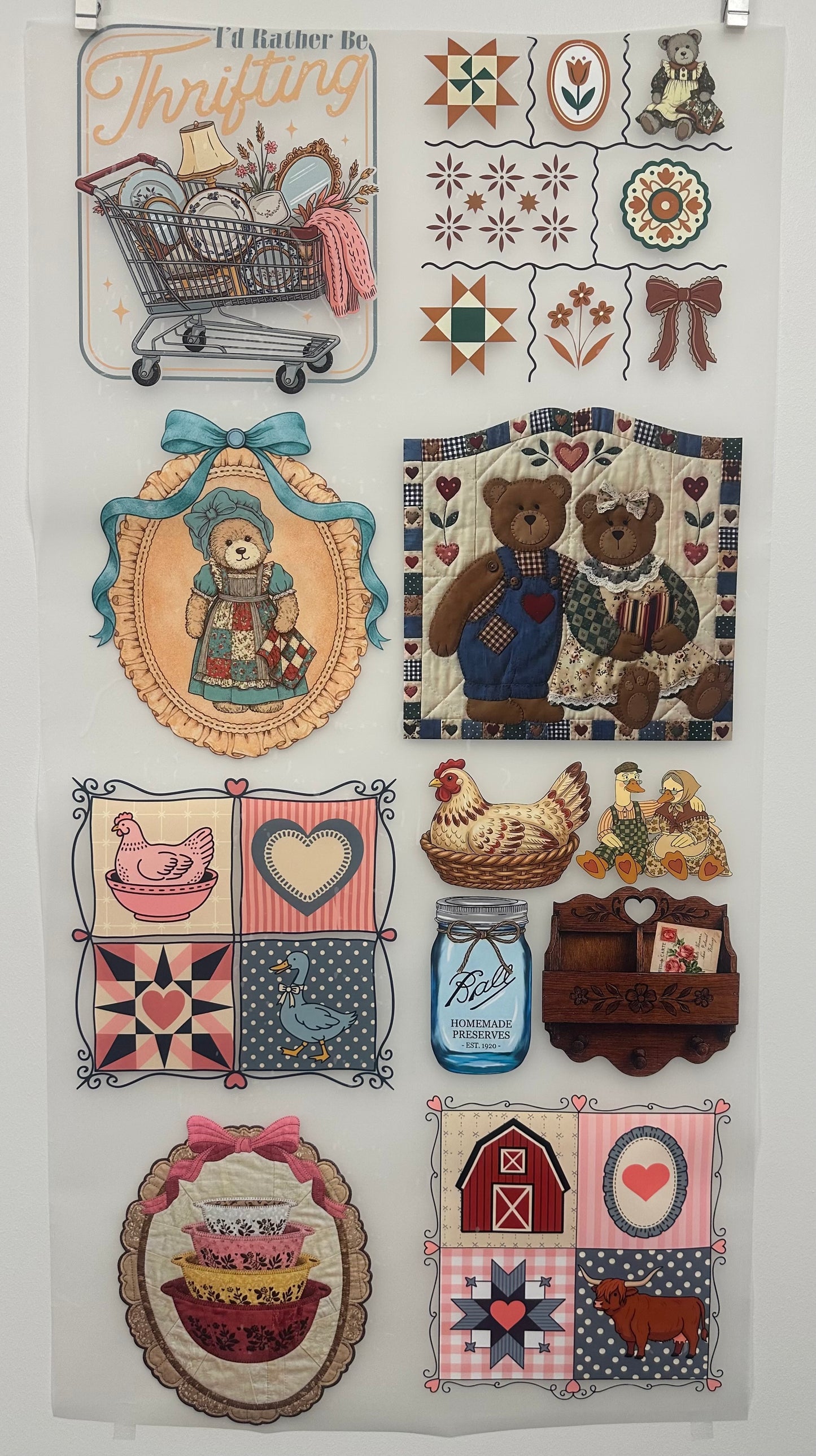 pre-designed VINTAGE THRIFT dtf gang sheet - 1-2 business day tat