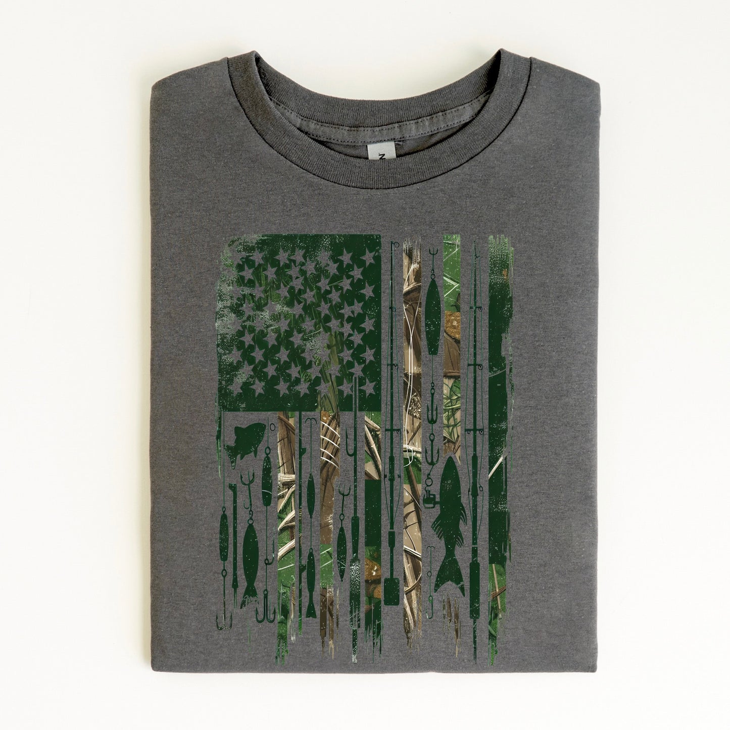 fishing camo flag clear film screen print