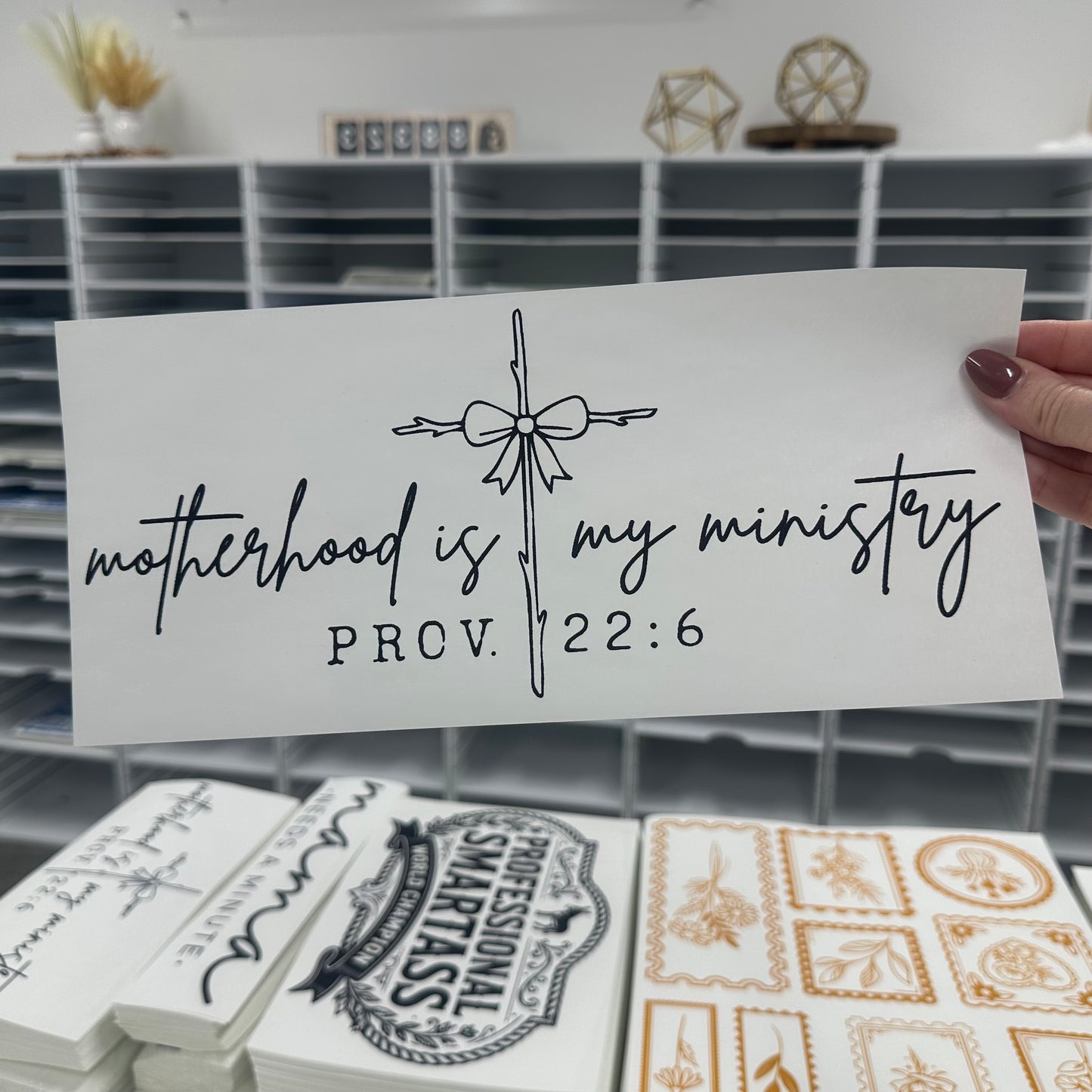 motherhood is my ministry screen print transfer