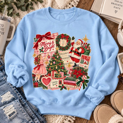 vintage christmas collage DTF PRE-ORDER 5-7 BIZ DAY TAT
