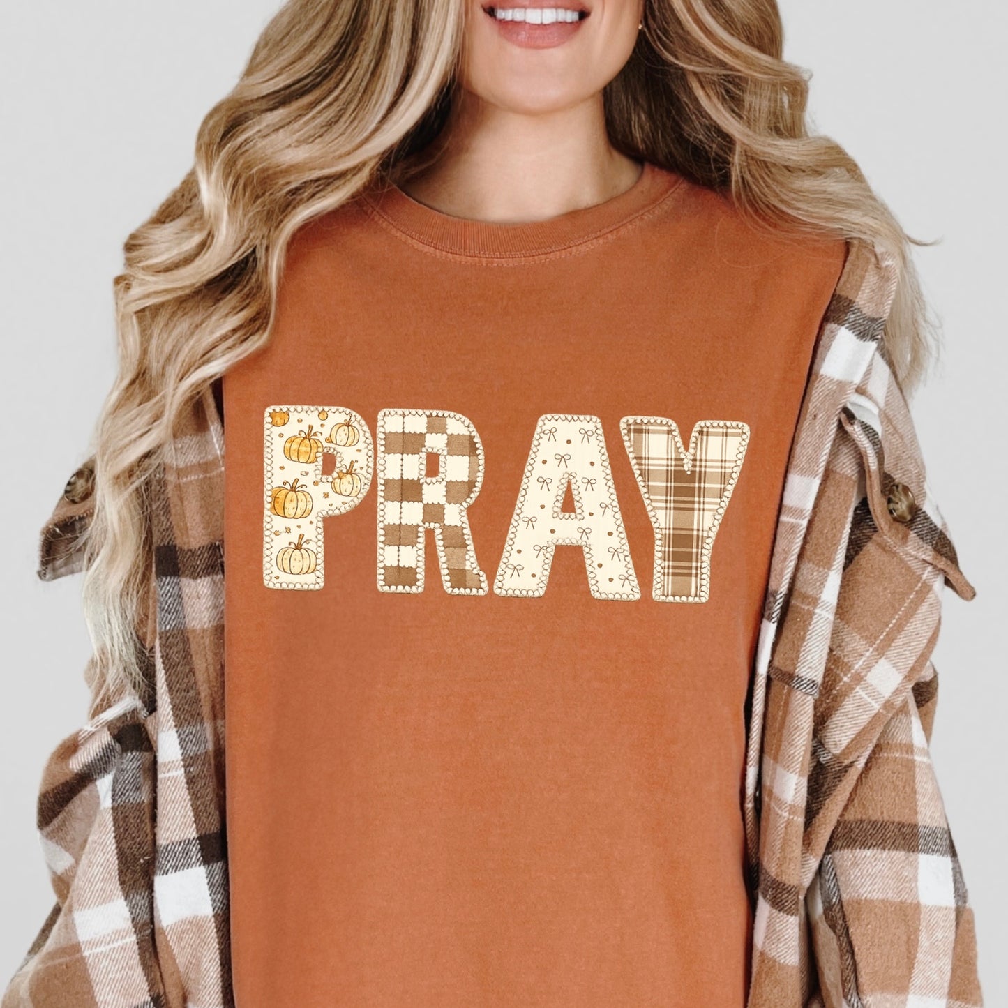 pray fall clear film screen print