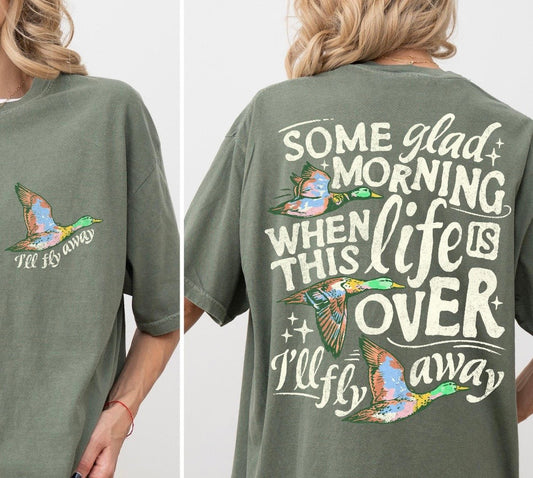 some glad morning ill fly away clear film screen print