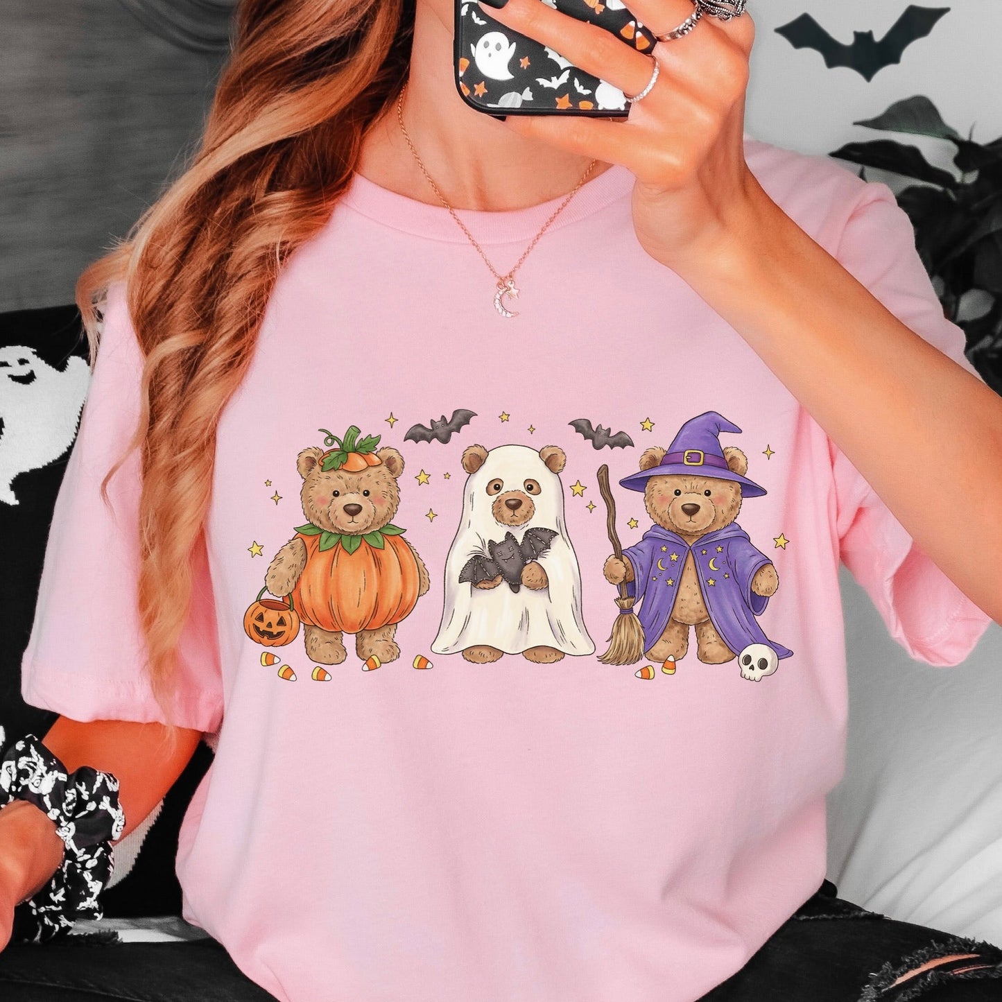 halloween teddy bears clear film transfer