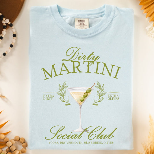 DIRTY MARTINI social club clear film screen print transfer