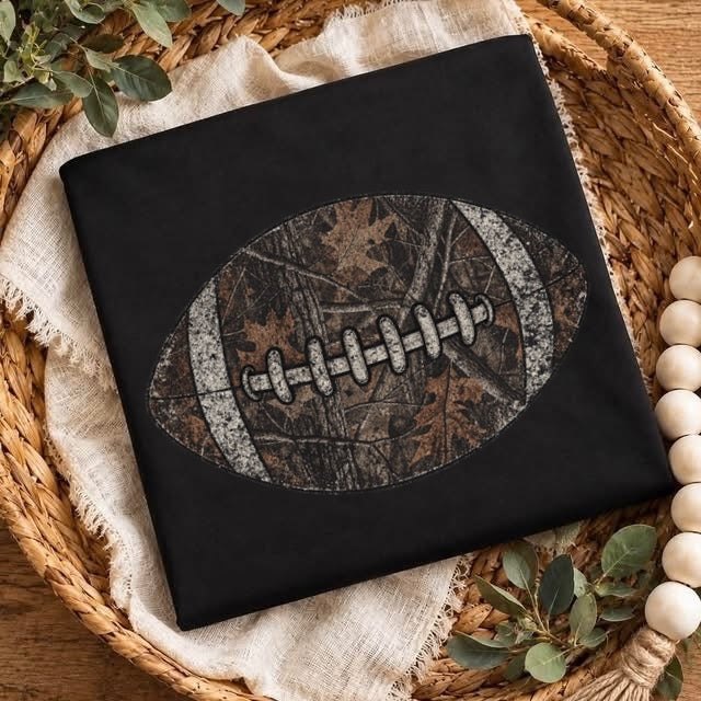 camo football clear film screen print