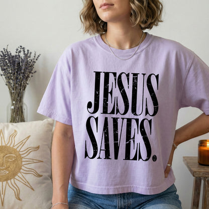 Jesus Saves screen print transfer•