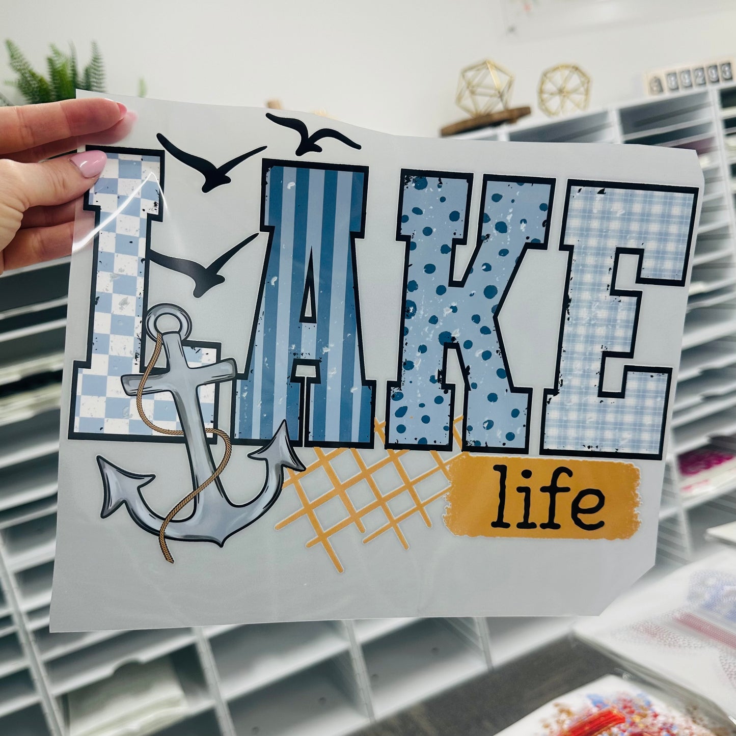 Lake Life clear film screen print