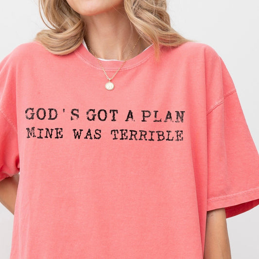 God's got a plan mine was terrible screen print transfer•