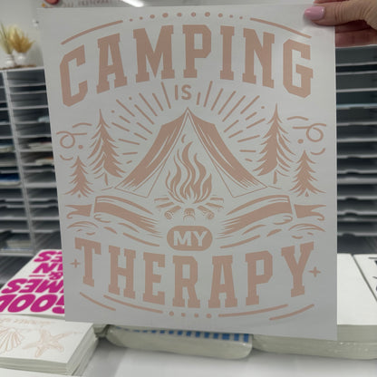 camping is my therapy screen print transfer•