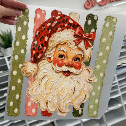 PRE-ORDER hand painted Santa DTF 5-7 BIZ DAY TAT
