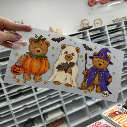 halloween teddy bears clear film transfer