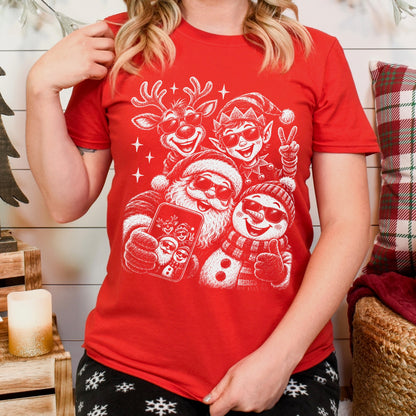 christmas selfie screen print transfer