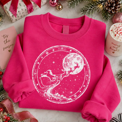 santa sleigh half tone screen print transfer•
