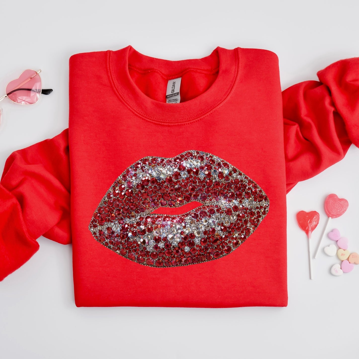 gemstone lips clear film screen print