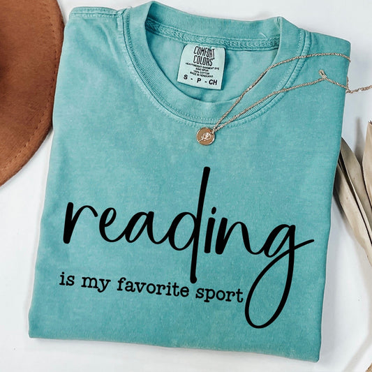 reading is my favorite sport screen print transfer